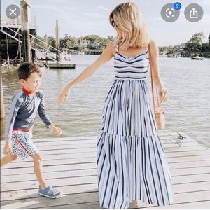 Blue and white striped J Crew sundress